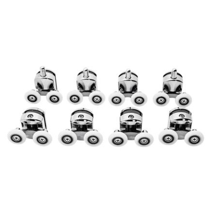 8 hjul til brusekabine - sølv