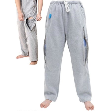 Kateter Benpose Bukser, Urinposeholder Bukser med Dobbelte Lynlåslommer, Kateterpose til Nefrostomi, Cystostomi, M