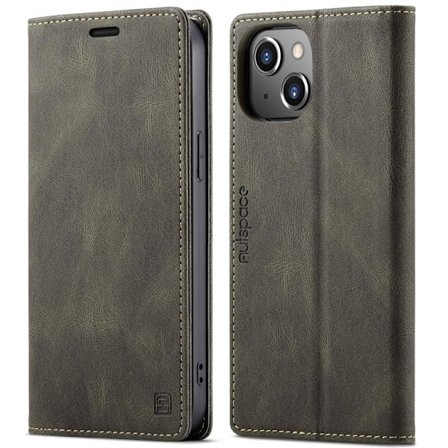 AUTSPACE A01 Plånboksfodral iPhone 13 - Coffee