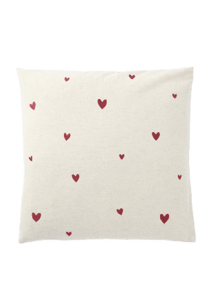 Åhléns Home Kuddfodral i linnemix VALENTINES 50x50 cm Kuddar Vit ONESIZE