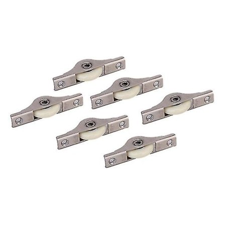 Skyvedørsrulle i rustfritt stål, skyvedørshjul, vindusskinne, rullelager, skyvedørshjul (farge: sølv + hvit) (6 stk) [HkkK]