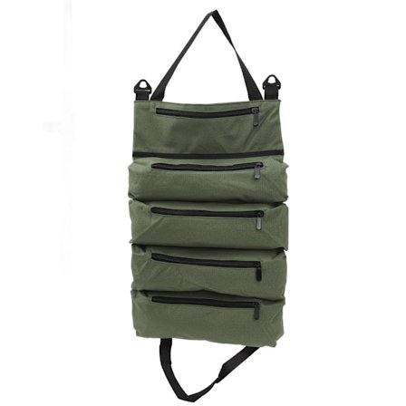 Værktøjstaske Bærbar Multifunktionel Glat Metallynlås Stor Kapacitet Værktøjshåndtaske til Skruenøgle Tang Søm Grøn