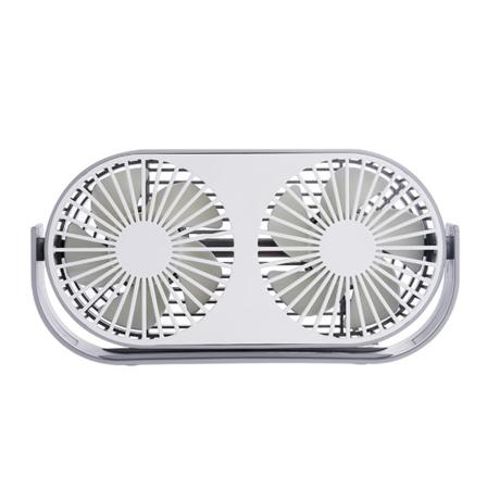 360° Rotation Double Head Mini Fläkt Hem Usb Laddning Bil Office