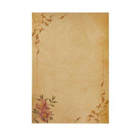 8 stykker Kraft skrivepapir 8 mønstre Vintage blomster skrivepapirer Brun A5 postpapir dobbeltsidet