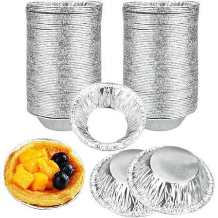 250 stk engangsformer i aluminium for paier, eggepaier, aluminiumsfolieformer, mini-format, non-stick, for bakverk, cupcakes, puddinger, 