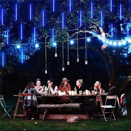 Solcelle Meteor Regn Lys 50cm 8 Rør 288leds