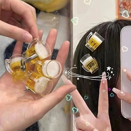 Gothic Beer Hair Clips Y2K Piger Clip Side Bangs Hårnåle Hår A