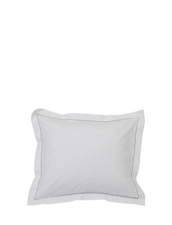 Hotel Percale White/Lt Beige Pillowcase Home Textiles Bedtextiles Pillow Cases Hvit Lexington Home