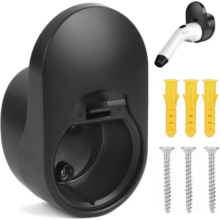 Laderholder 1 stk Ladekabelorganisering Kabelholder for elbiler Type 2 Lader Veggmontert Kabelholder Ladekabelholder Svart