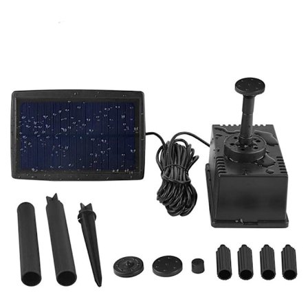 Solcelledrevet pumpe 180L/H til swimmingpool, fiskedam, havebassin og græsplænedekoration