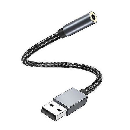 USB till 3,5 mm (hona) ljudadapter Grå Grå