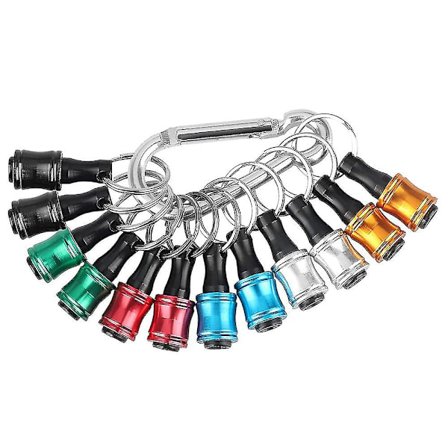 12 st 1/4 tums sexkantsnyckel bitshållare förlängningsstång nyckelring skruvadapter borr bits Hol Z