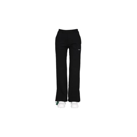 Off White Wide Leg Jogging Broek , Zwart , Dames , Maat: M