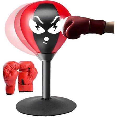 Sjov Rage Bag | Kraftig skrivebordsboksebold | Sugekopbold, humørlindringsbold