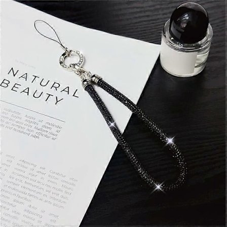 Telefon Håndleddsstropp Skinnende Rhinestone Dekor Håndstropp Lanyard, Lengde: 25cm(h})