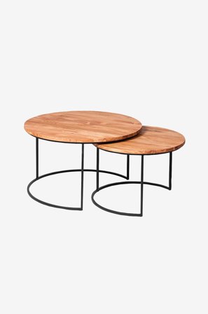 Wood Furniture - Sæt med sofaborde Eclipse - Sort - Sofaborde - Fra Homeroom