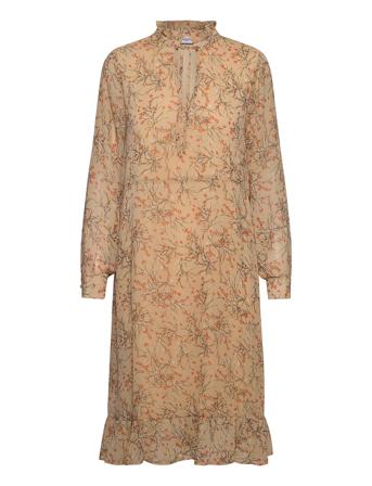 U6021, Woven Dress L/S Beige Saint Tropez