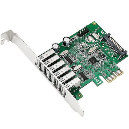6 porte Pci-e til Usb 2.0 udvidelseskort 9pin intern Usb-header desktop Express-kort med 15 pin Sata-strømstik
