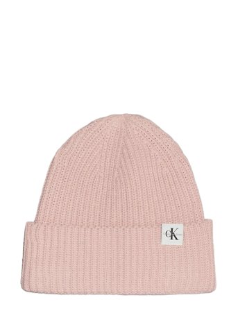 Monogram Rib Beanie Pink Calvin Klein