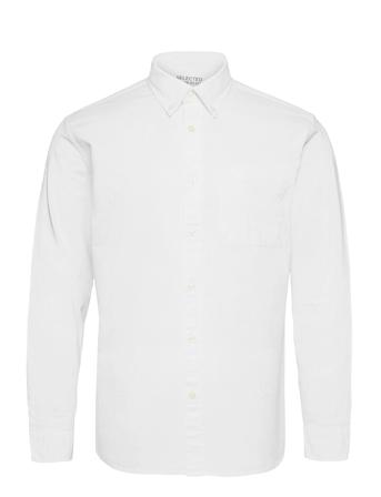 Slhregrick-Ox Flex Shirt Ls S White Selected Homme