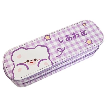 Sarjakuva kaksinkertainen penaali Opiskelijapaperilaukku PURPLE - varastossa