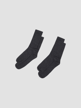 MATCH - Grant 2 pk sokk med ull - Redford - Herre - Pysjamas & Undertøy - Grå - 40-45 - 58% ull, 40 % polyamide, 2% elastan