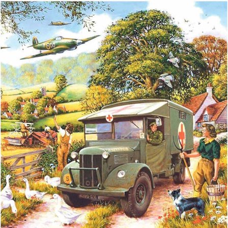 House of Puzzles 300/500/1000 Brikker Puslespill - Landjenter - Gammel Krigsscene (FMY)