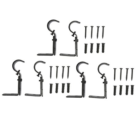 6 kpl säädettävä verhotangon pidike Roomalainen tanko pidike Verhotanko pidike Erilaisille verhoille Paksuudet Musta