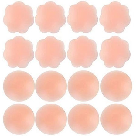 Usynlige Genanvendelige Brystvorte Klæbende Silikone Brystvortefrie Dækninger Bryst Pasties til Kvinder 8 par til sommer