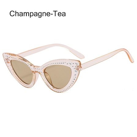 Cat Eye -aurinkolasit naisille Timantti aurinkolasit CHAMPAGNE-TEA