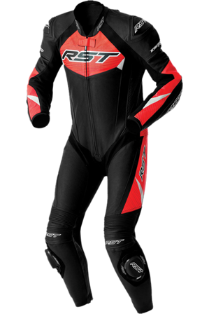 Motorrad-Lederanzug RST Tractech Evo D30 Neon-Rot M