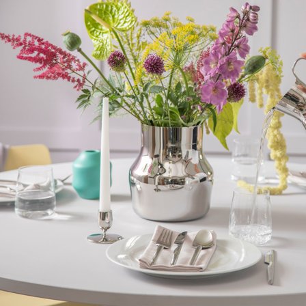 Gense Dorotea lysestake 7x5,5 cm, blank stål' - 'Blankt stål