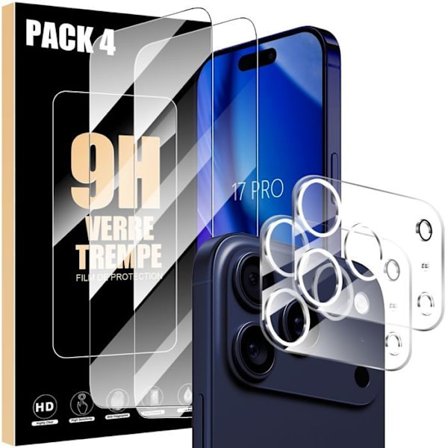 [LLC] Skjermbeskytter - BOOLING - for iPhone 17 Pro - 2 Herdet Glass - Beskyttelse 9H - Støtbeskyttelse