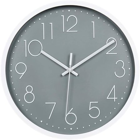 30 cm Moderne Lydløs Vægur til Soveværelse Køkken Stue - Grå