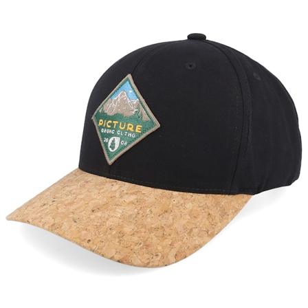 Picture - Schwarz adjustable Cap - Pakowa Bb Cap Black/Cork Adjustable @ Hatstore