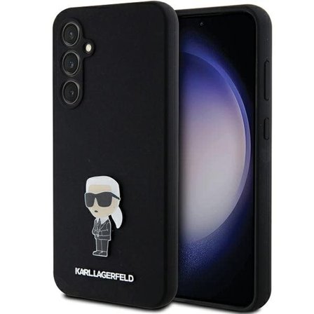 Karl Lagerfeld Silikon Ikonik Metal Pin-etui for Samsung Galaxy S23 FE - svart