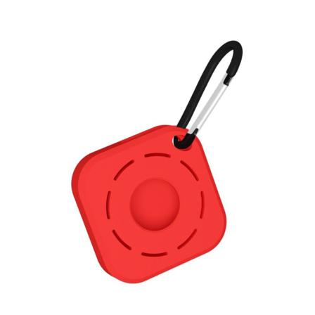 Apple Airtag Fyrkant Silikon Hållare Med Karbinhake - Röd Röd
