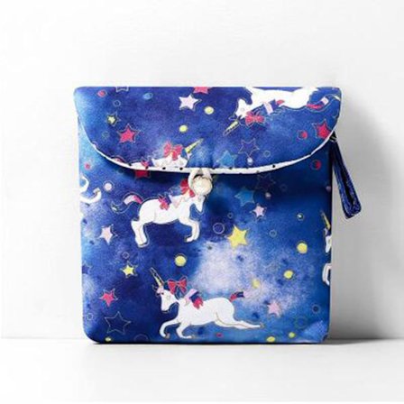 1 stk. Søt bomullsbindpose, menstruasjonskoppveske, ammeinnleggsholder, 13 x 13 cm vaskbar organizer, multifunksjonell veske