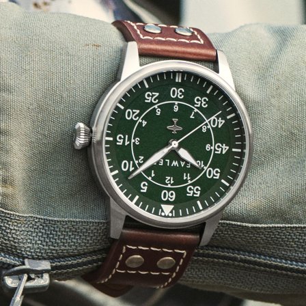 Apollo | Green and Silver-tone Stainless Steel Pilot’s Watch for Men - Wrist watches