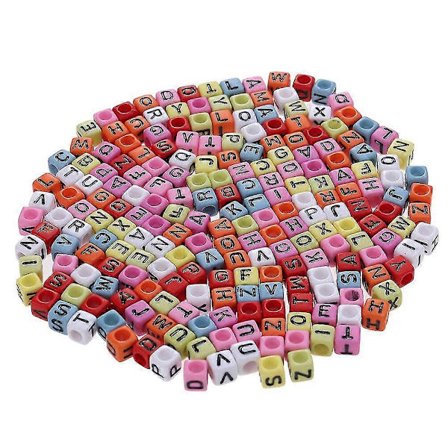 600 kpl Aakkoshelmiäsetti Jouluhelmet Neliönmuotoiset Kirjainhelmet Askartelukoristeet