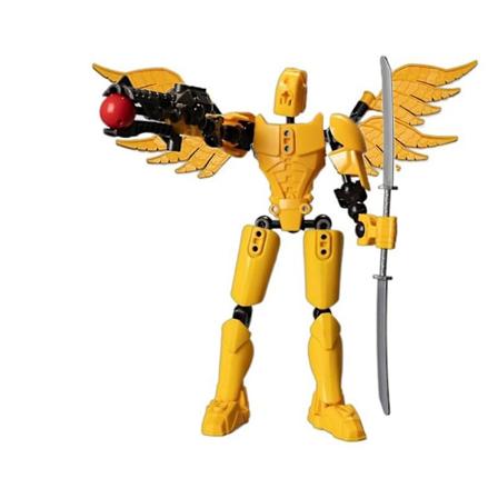 Ny oppgradert T13 Actionfigur, Titan 13 Actionfigur, Robot Actionfigur, 3D-printet Actionfigur Yellow