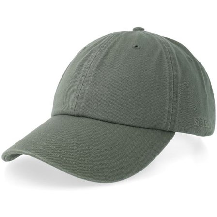 Stetson - Grön unconstructed Keps - Baseball Cap Cotton Faded Olive Dad Cap @ Hatstore