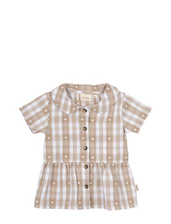 Petit Piao | Shirt S/S Round Woven | 80