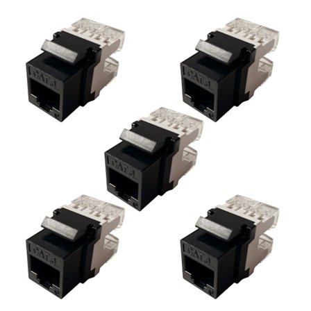5-Pack CAT6 RJ45 Insert Keystone LAN-kopplingskontakt T568A/B Nätverksmodulplats för Internetuttag Ethernet-kontakt