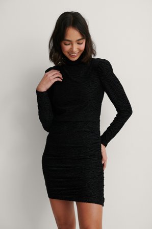 MANGO Pluma Dress - Festkjoler - Sort - Small