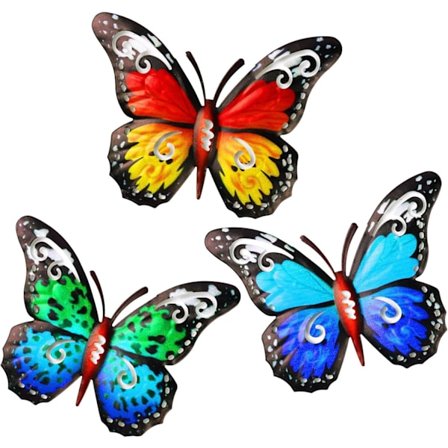 Metall Kolibri Veggdekor, 2 Pakk Metall Kolibri Veggkunstdekor, Smijern Fargerike Kolibri Veggskulpturer