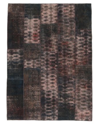 Patchwork Rug 202X280 Black/Dark Red Wool, Persia