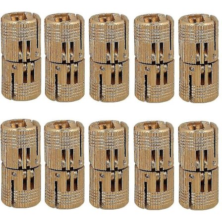 10 stk Sylindriske Messinghengsler, Skjulte Usynlige Fat Hengsler For DIY Tre Dør Caravan Skap, 10mm