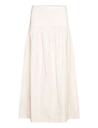Elastic Panel Flared Skirt Cream Mango