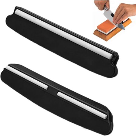 Knivslipe Sett med 2 stk Slipehjelp Knivsliper Guide Vinkelguide Knivsliper Bryne Kniver Fiksert Knivsliper for Nybegynnere Svart